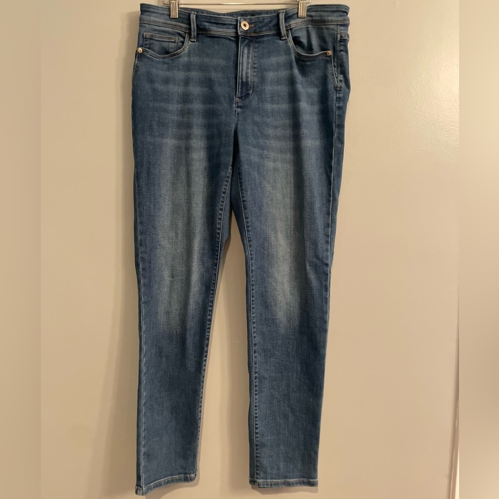 J jill Denim Authentic Fit Sim Ankle 5 Pocket Blue Women's Jeans Tall - Picture 3 of 8
